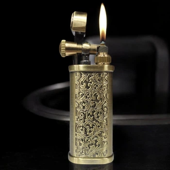 Зажигалка бензиновая Dolphin HY718 Gold в подарочной упаковке