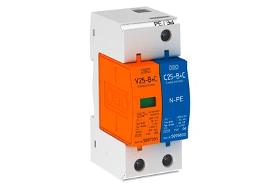 Обмежувач перенапруги 1P+N/PE 60кА 280В клас 1+2 (B+С) [5094457] V25-B+C 1+NPE OBO bettermann