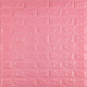 Декоративная 3D панель Sticker Wall самоклейка под кирпич Розовый 700x770x7мм (004-7) SW-00000057