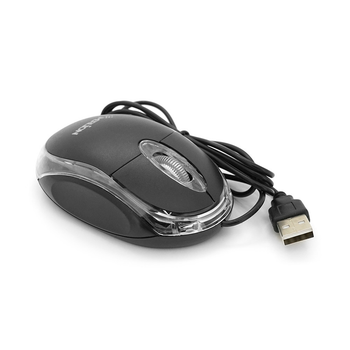 Мышь USB Merlion MS-Zero черная 2 кнопки скролл для компьютера и ноутбука проводная 115 см (LO-TH_11C)