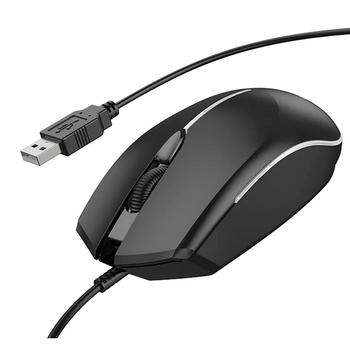 Мышь проводная BOROFONE BG10 черная компьютерная мышка для ПК точное управление манипулятор (LO-TH_11C)