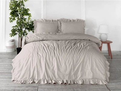 Постельное белье Limasso Stonewashed Exclusive Ranforse 200 х 220 см Natural Krem