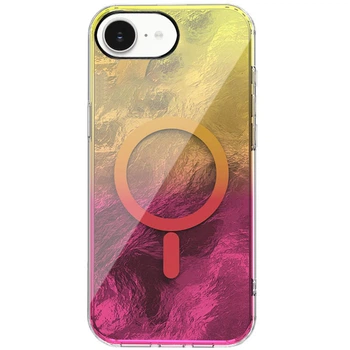 Противоударный Чехол TPU Shiny Mountain (MagFit) для Apple iPhone 16e (6.1") Yellow / Pink