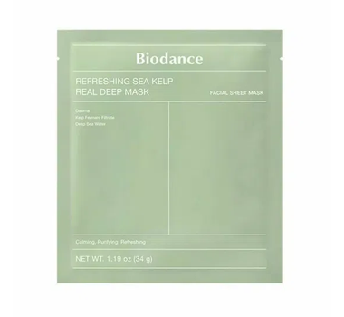 Маска гідрогелева освіжаюча з морськими водоростями Biodance Refreshing Sea Kelp Real Deep Mask