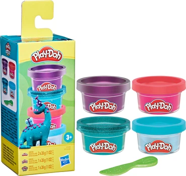 Набір маси для ліплення Hasbro Play-Doh Dino Mini Color Modeling Compound 4 міні-баночки по 28 г (F7172_F7570)
