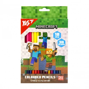 Набор двусторонних цветных карандашей YES Minecraft 290768 36 цвета 5052043