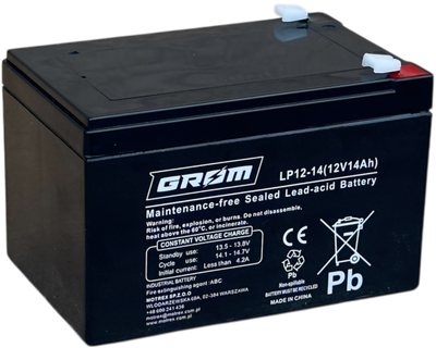 Автомобильный аккумулятор Grom AGM LP12 14Ah 12V (СТ-00171601)