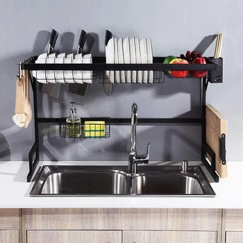 Органайзер полиця для сушіння та зберігання посуду Kitchen Rack, металева сушарка для посуду SRL-831