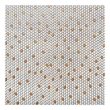 Мозаика Mozaico De Lux V-Mos VJB-212 Super White&Gold 29,7х31,5 см