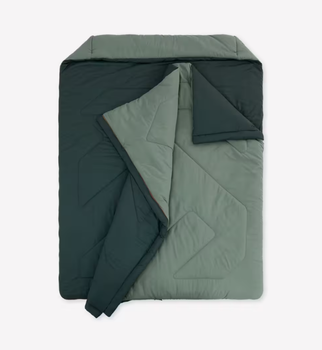 Двомесный Спальный Мешок для Кемпинга 215 x 160 см QUECHUA Comfort 0° Зеленый