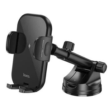 Держатель для телефона в машину HOCO HW5 Journey, black с беспроводной зарядкой 15W (58846)
