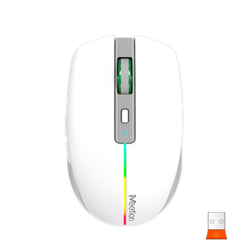 Мышь MEETION 2.4 G+Bluetooth Dual Mode gaming mouse BTM002 |1000-1200-1600dpi, 6keys, Type-C Charging, RGB| белая