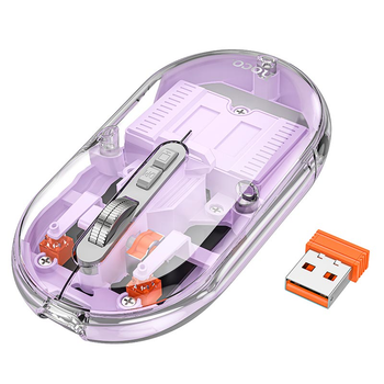 Мышь Hoco General dual-mode silent wireless mouse GM35 (battery version) |2.4G+BT, 800-1200-1600DPI фиолетовая