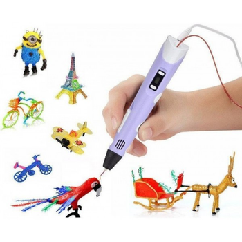 3Д ручка для малювання з LED дисплеєм MHz 3D Smart Pen 2 Фіолетова (D-2019090537)