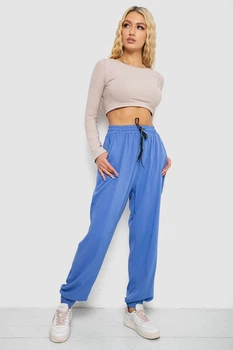 Штани жіночі катонові, колір електрик, 244RLE-071, XL-XXL