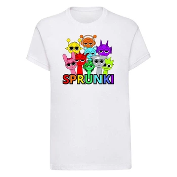 Футболка детская белая с принтом Sprunki Спрунки DM-1161 146 см
