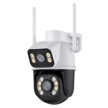 Поворотная WIFI камера наблюдения Besder A8BQ 4MP с 2 объективами / Беспроводная уличная