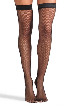 Чулки женские WOLFORD Zehra Stay Up, черные, размер M