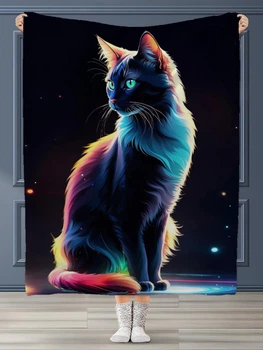 Плед 3D цветной кот 160х200 см.
