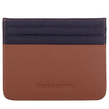 Шкіряна картхолдер-кредитниця Smith & Canova 90014 (Black-Tan)