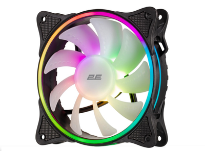 Корпусний вентилятор для ПК 2E GAMING F120OI-ARGB, 120 мм, 1200 rpm, 3 pin, чорний ТР