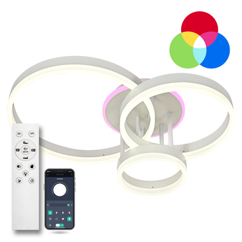 Люстра светодиодная потолочная LUMINARIA GENNY ROUND RGB 80W 4R 605x420 WHITE 220V IP20 (6951712300183)