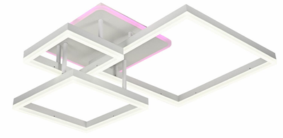Люстра світлодіодна стельова LUMINARIA GENNY SQUARE RGB 105W 4S 645x618 WHITE 220V IP20 (6951712300206)