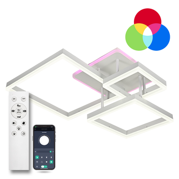 Люстра світлодіодна стельова LUMINARIA GENNY SQUARE RGB 105W 4S 645x618 WHITE 220V IP20 (6951712300206)