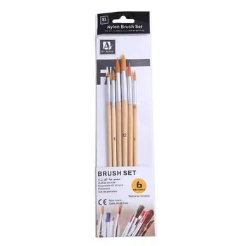 Набор кисточек 6 шт круглые, щетина BR5806 756109 Nylon Brush Set