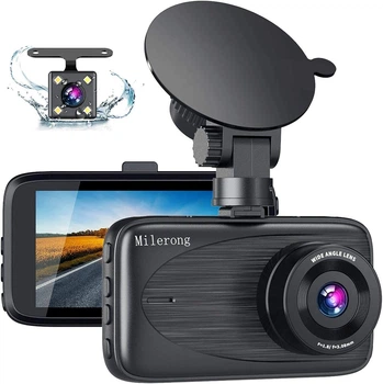 Видеорегистратор спереди и задней части, Dash Camera для автомобилей Черный