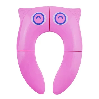 Дитяча складна накладка на унітаз OWL PINK / Рожева сова