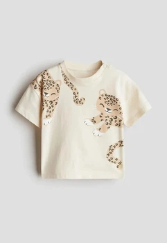 Футболка бежевая Леопард H&M 104см (400010392)