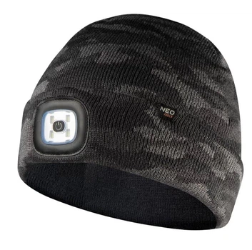 Шапка NEO Tools CAMO URBAN (One size, 180 лм) с фонариком двухслойная (25192)