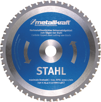 Диск пильный по металлу Metallkraft 230 x 2 x 25.4 мм Z48 (3850231)