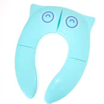 Детская дорожная складная накладка на унитаз OWL BLUE / Голубая сова