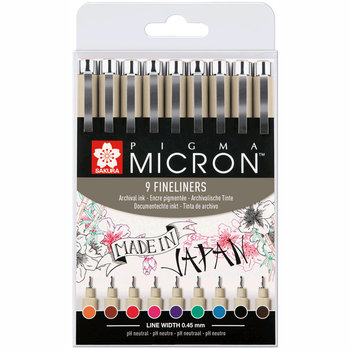 Zestaw cienkopisów Sakura Pigma Micron POXSDK059 9 kolorów (8710141129844)