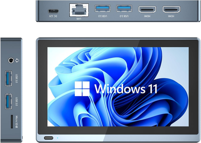 Мини ПК HEIGAOLAPC GAOLA1 Pro / Intel Celeron J4125 / RAM 8GB / eMMC 256GB / 2 x HDMI / LAN / Wi-Fi 6 / Bluetooth 5.2 / Windows 11 / Grey