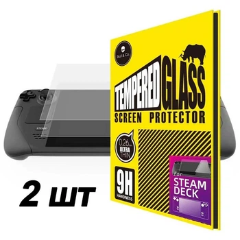 Защитное стекло 2 шт для Valve Steam Deck LCD и OLED от Skull & Co глянцевое закаленное 9H 0.26 мм ультра тонкое