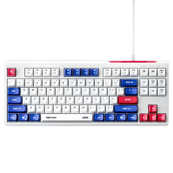 Проводная клавиатура INPHIC K9 с RGB подсветкой, подключение USB-TypeC, компактная, тихая, бело-синий (Ukr)