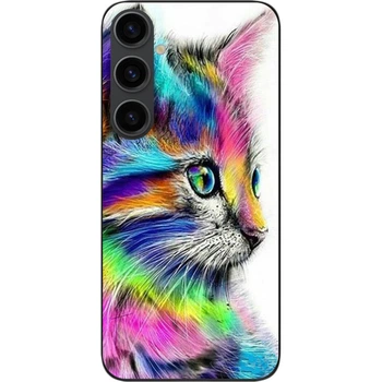 Силиконовый чехол SMTT для Samsung Galaxy S24 FE с картинкой Разноцветный кот