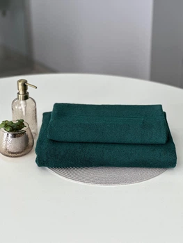 Коплект махровых полотенец Ideal Textile 50х90 та 70х140 см 450 г\м2 изумрудный