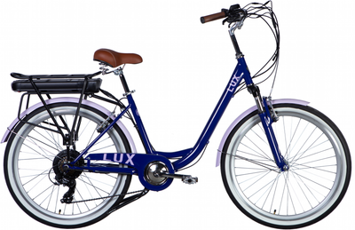 Електровелосипед Dorozhnik eLUX AM Vbr FR 17" 26" ST 36 В 12.5 Аг 500 Вт з кріпл. на раму задній, з крилом St з багажником задн. St 2025 Бузковий (ELB-D-26-227)