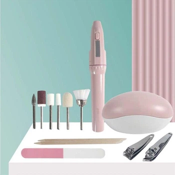 Фрезер для манікюру та педикюру на батарейках + насадки Beauty / Портативний фрейзер ручка / Манікюрний фрейзер