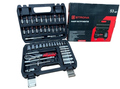 Набор инструментов 53 ед., 1/4", 72 зуба, Cr-V