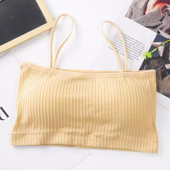 Женский прямой топ бандо с бретелями Бежевый One Size 1216_14-129