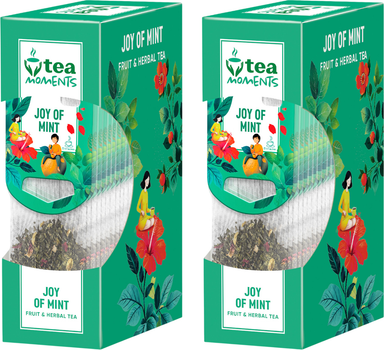 Упаковка зеленого чая Tea Moments Joy of Mint 15 кадди-пакетиков х 2.2 г х 2 шт (2300000013092)