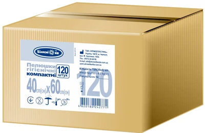 Пеленки гигиенические Білосніжка Компактные 40х60 см 120 шт (4820180248391)
