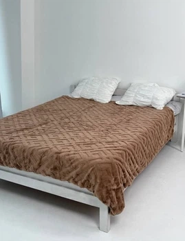 Плед Dushka Home Королевская Шиншилла Ромб 21225 200х230 см коричневый 5056638
