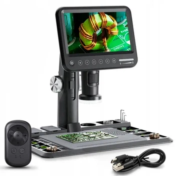 Микроскоп цифровой MBG Line H318 с пультом ДУ на штативе монитор 7" 12MP увеличение 1600х