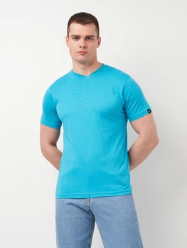 Футболка хлопковая длинная мужская Joma Versalles 101740.713 S Бирюзовая (8445456429128)